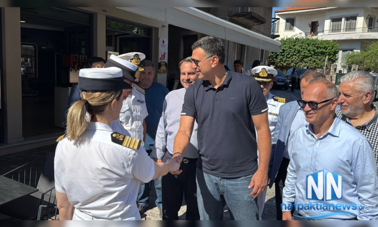 Στη Ναύπακτο ο υπουργός Ναυτιλίας Βασίλης Κικίλιας (ΒINTEO)