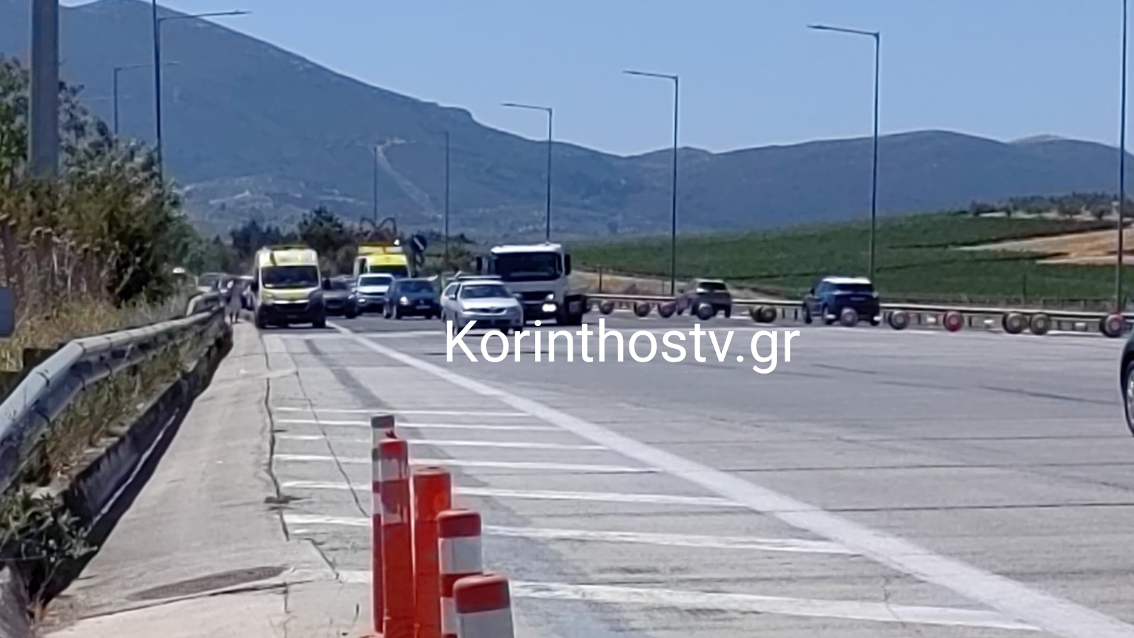 Καραμπόλα τεσσάρων οχημάτων στην Ε.Ο. Κορίνθου – Τριπόλεως. Δύο τραυματίες στα διόδια Σπαθοβουνίου