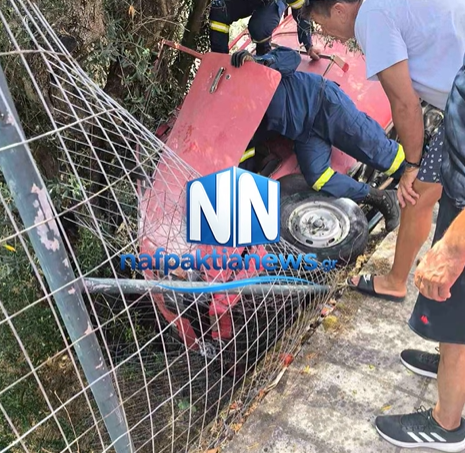Τροχαίο ατύχημα με εκτροπή οχήματος στη Δάφνη Ναυπάκτου
