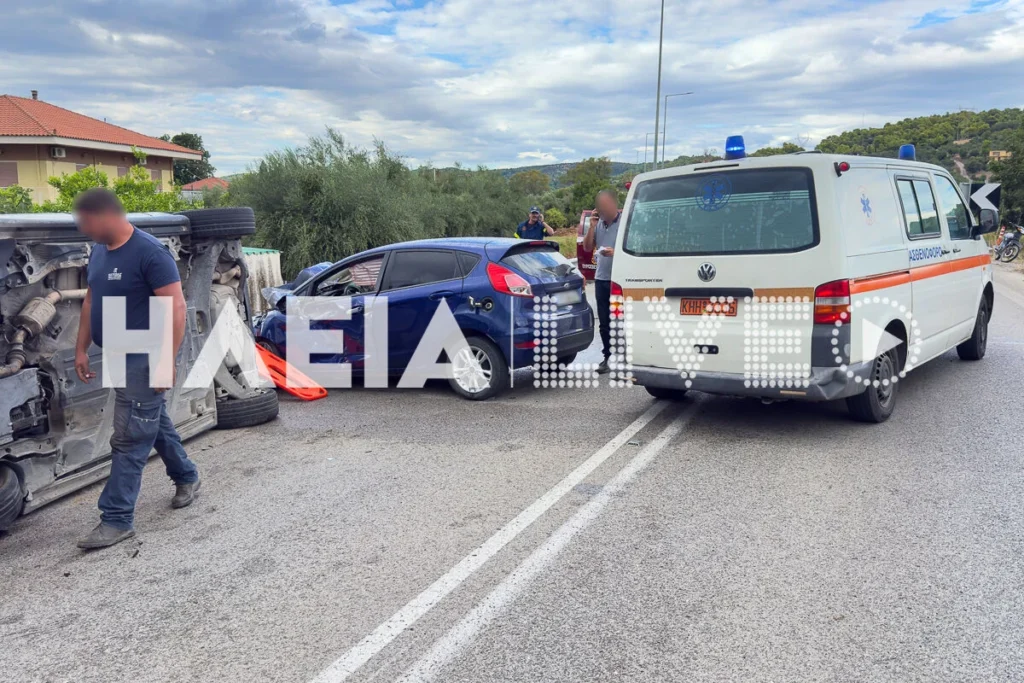 Ηλεία: Μετωπική σύγκρουση στην Εθνική Οδό – Έξι τραυματίες, ανάμεσά τους δύο παιδιά, φωτιά στο ένα αυτοκίνητο (Φωτό + Βίντεο)