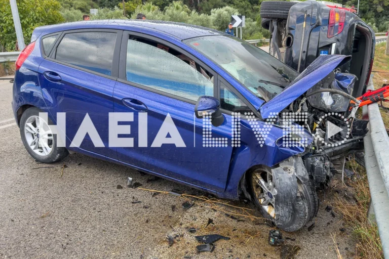 Ηλεία: Μετωπική σύγκρουση στην Εθνική Οδό – Έξι τραυματίες, ανάμεσά τους δύο παιδιά, φωτιά στο ένα αυτοκίνητο (Φωτό + Βίντεο)
