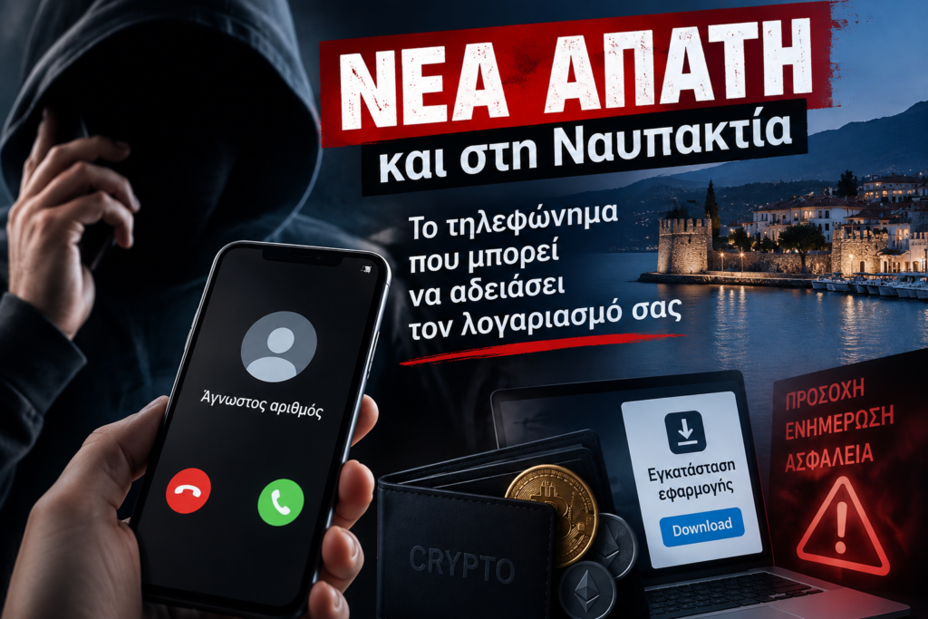 Νέα απάτη και στη Ναυπακτία – Το τηλεφώνημα που μπορεί να αδειάσει τον λογαριασμό σας