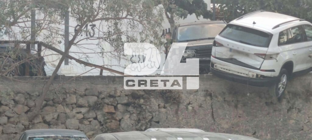 Τρελή πορεία τζιπ στα Χανιά: Παρέσυρε πέντε αυτοκίνητα – Το ένα κρέμασε πάνω από πάρκινγκ