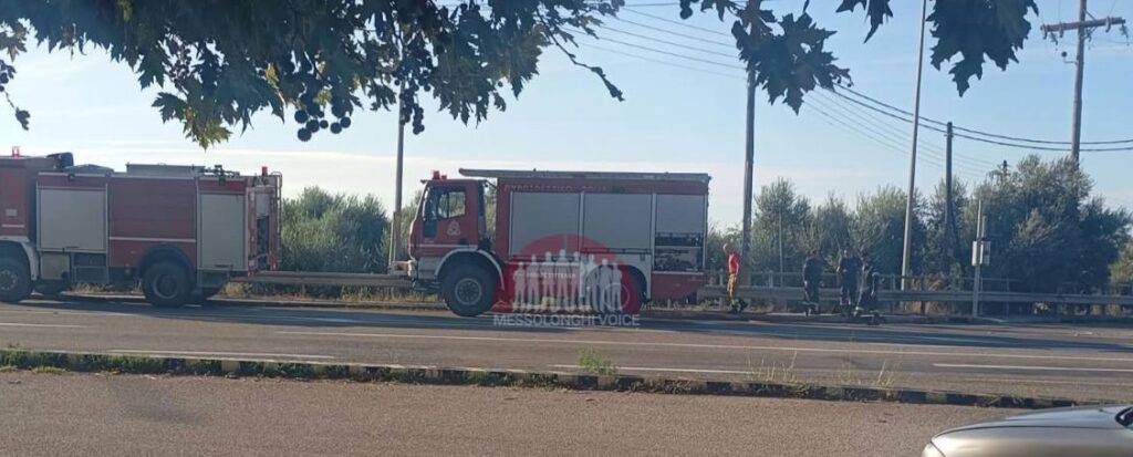 Μεσολόγγι: Φωτιά στη διασταύρωση του πρώην ΤΕΙ