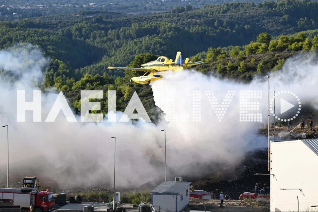 Φωτιά στο ΧΥΤΥ Τριανταφυλλιάς – Επιχειρούν και εναέρια μέσα, καίει στα απορρίμματα