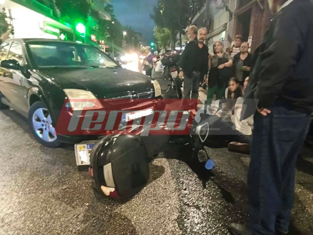 Σοβαρό τροχαίο στην Πάτρα – ΙΧ χτύπησε δικυκλιστή (ΦΩΤΟ)